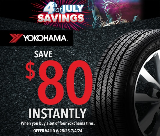 4th of July Savings | Save $80 Instantly on 4 Yokohama Tires