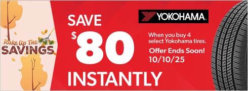 Fall Savings | Save $80 Instantly on 4 Select Yokohama Tires