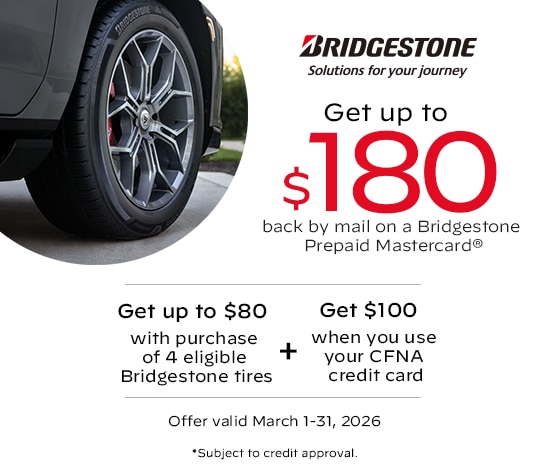 Get an $80 Bridgestone Prepaid Mastercard by Mail