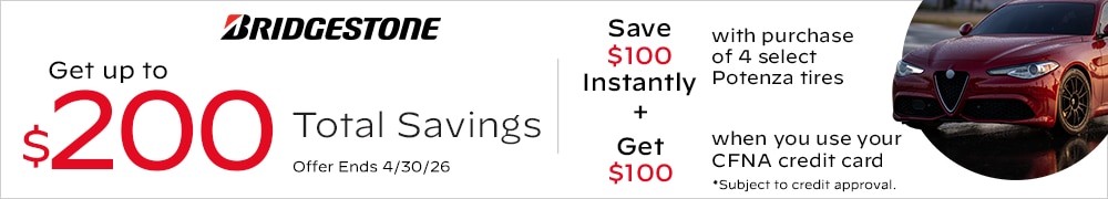 Bridgestone: Get Up to $200 Total Savings