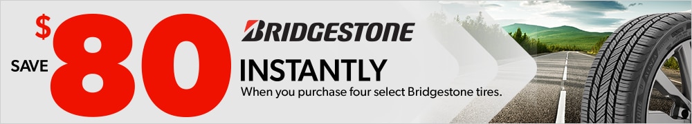 Buy a Set of 4 Select Bridgestone Tires, Save $80 Instantly