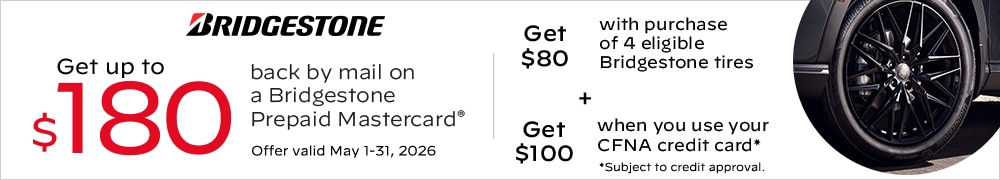 Get an $80 Bridgestone Mastercard by Mail