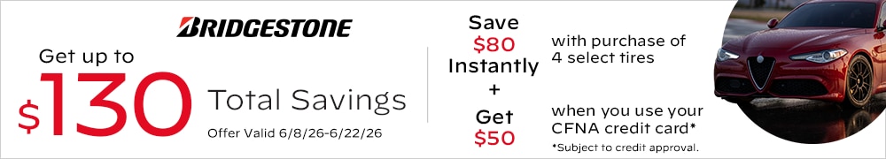 Bridgestone: Get Up to $130 Total Savings