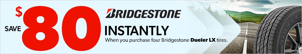 Save $80 Instantly on Four Bridgestone Dueler LX Tires