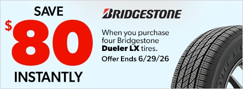 Save $80 Instantly on Four Bridgestone Dueler LX Tires