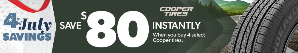 4th of July Savings: Buy 4 Select Cooper Tires, Save $80 Instantly