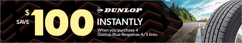 Buy a Set of Four Dunlop Blue Response A/S Tires, Save $100 Instantly