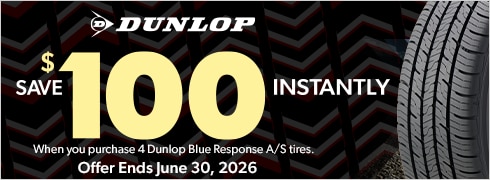 Buy a Set of Four Dunlop Blue Response A/S Tires, Save $100 Instantly