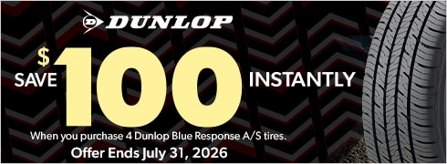 Buy a Set of Four Dunlop Blue Response A/S Tires, Save $100 Instantly