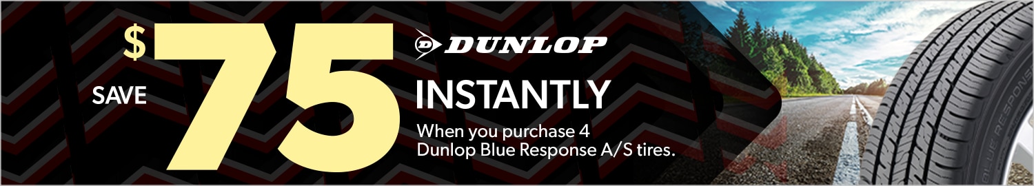Buy a Set of Four Dunlop Blue Response A/S Tires, Save $75 Instantly
