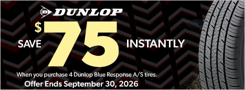 Buy a Set of Four Dunlop Blue Response A/S Tires, Save $75 Instantly