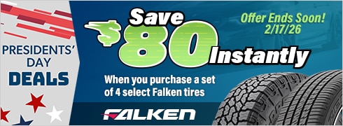 Presidents' Day Savings | Save $80 Instantly on Four Select Falken Tires