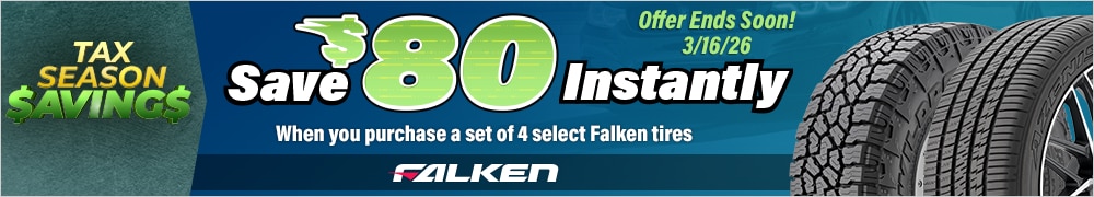 Tax Season Savings: Buy 4 Select Falken Tires, Save $80 Instantly