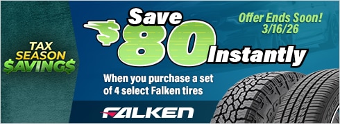 Tax Season Savings: Buy 4 Select Falken Tires, Save $80 Instantly