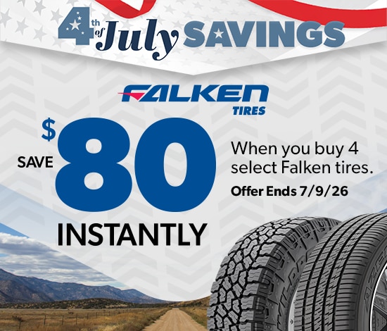 4th of July Savings: Buy 4 Select Falken Tires, Save $80 Instantly