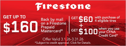 Get a $60 Firestone Prepaid Mastercard by Mail