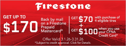 Get a $70 Firestone Prepaid Mastercard by Mail