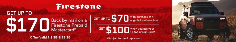 Get up to a $70 Firestone Prepaid Mastercard by Mail