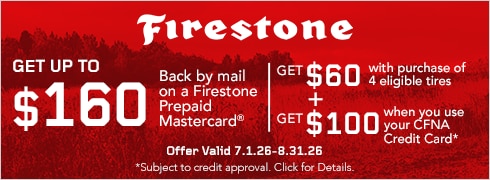 Get a $60 Firestone Prepaid Mastercard by Mail