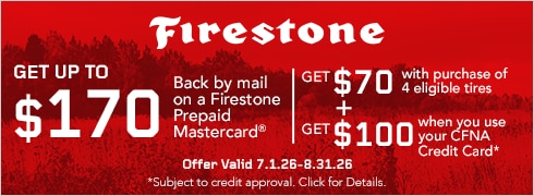 Get a $70 Firestone Prepaid Mastercard by Mail