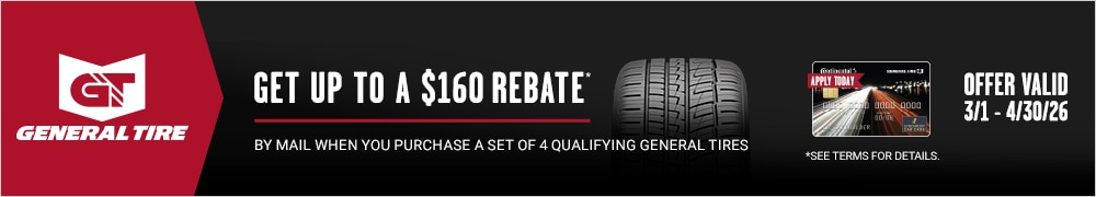 Get up to an $80 General Tire Prepaid Mastercard®