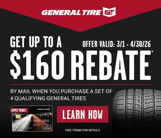 Get up to an $80 General Tire Prepaid Mastercard®