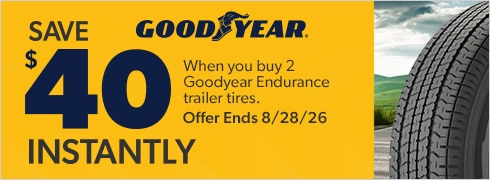 Buy 2 Goodyear Endurance Trailer Tires, Save $40 Instantly