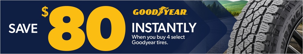 Buy 4 Select Goodyear Tires, Save $80 Instantly