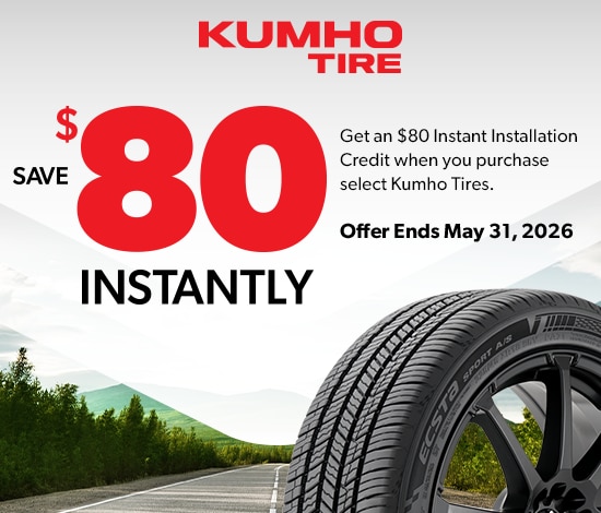 Buy a Set of 4 Select Kumho Tires, Save $80 Instantly