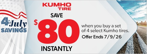 4th of July Savings: Buy 4 Select Kumho Tires, Save $80 Instantly