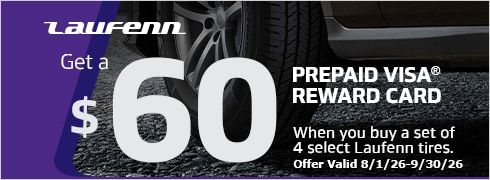Buy 4 Select Laufenn Tires, Get a $60 Hankook Prepaid Visa® Reward Card