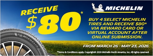 Buy a set of four and get $80 via reward card or virtual account after online submission