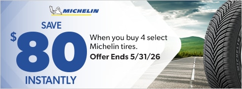 Buy 4 Select Michelin Tires, Save $80 Instantly