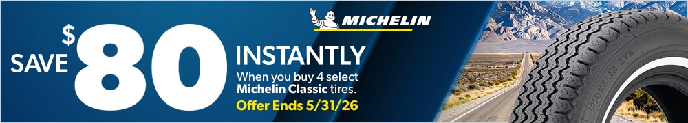 Buy 4 Select Michelin Classic Tires, Save $80 Instantly