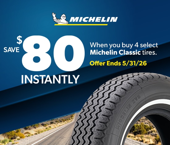 Buy 4 Select Michelin Classic Tires, Save $80 Instantly