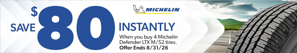 Buy 4 Michelin Defender LTX M/S2 Tires, Save $80 Instantly