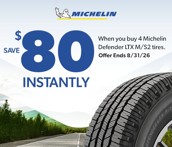 Buy 4 Michelin Defender LTX M/S2 Tires, Save $80 Instantly
