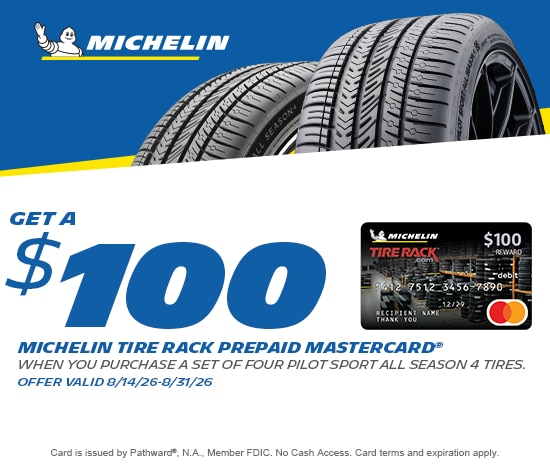 Get a $100 Michein Prepaid Mastercard When You Buy 4 Pilot Sport All Season 4 Tires