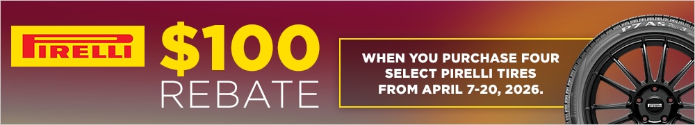 Buy 4 Select Pirelli Tires, Get a $100 Pirelli Visa® Prepaid Card