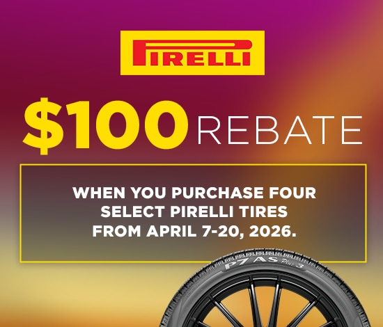Buy 4 Select Pirelli Tires, Get a $100 Pirelli Visa® Prepaid Card
