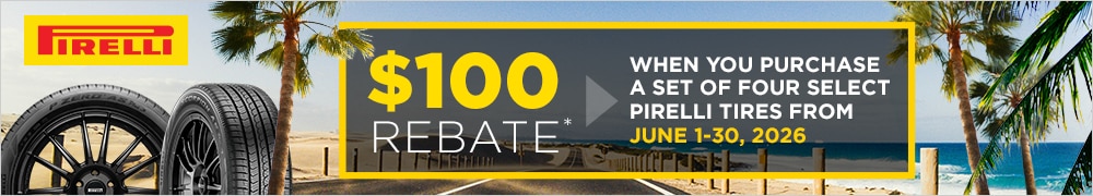 Buy 4 Select Pirelli Tires, Get a $100 Rebate 