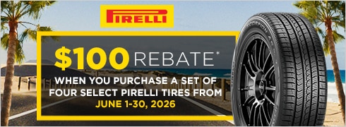 Buy 4 Select Pirelli Tires, Get a $100 Rebate 