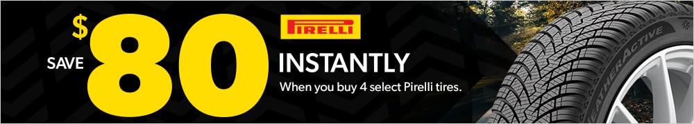 Buy 4 Select Pirelli Tires, Save $80 Instantly