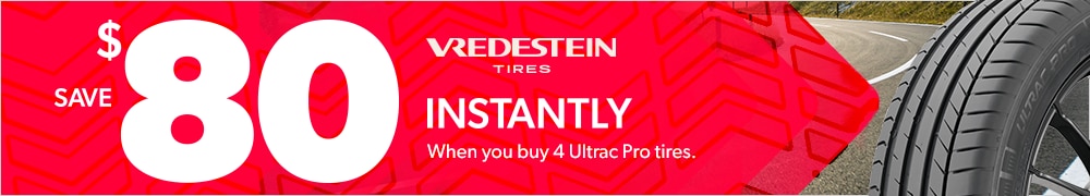 Buy a Set of 4 Vredestein Ultrac Pro Tires, Save $80 Instantly