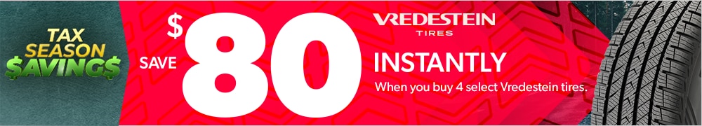 Tax Season Savings: Buy 4 Select Vredestein Tires, Save $80 Instantly