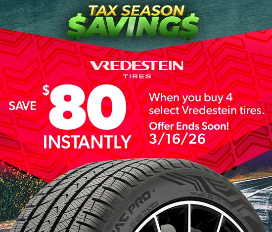 Tax Season Savings: Buy 4 Select Vredestein Tires, Save $80 Instantly