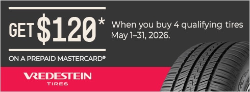 Get a $120 Vredestein Tires Prepaid Mastercard
