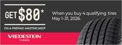Get an $80 Vredestein Tires Prepaid Mastercard