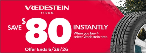 Buy a Set of 4 Select Vredestein Tires, Save $80 Instantly
