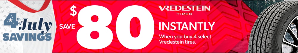 4th of July Savings: Buy 4 Select Vredestein Tires, Save $80 Instantly